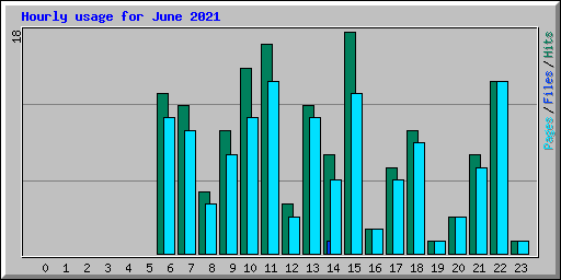 Hourly usage for June 2021