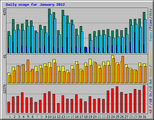 Daily usage for January 2012