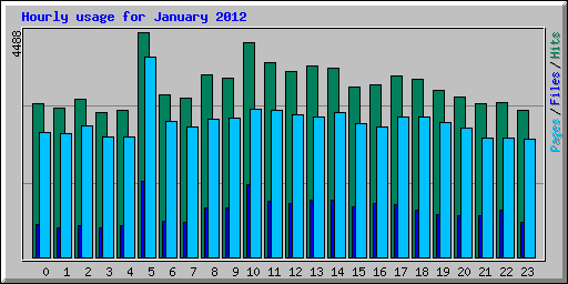Hourly usage for January 2012