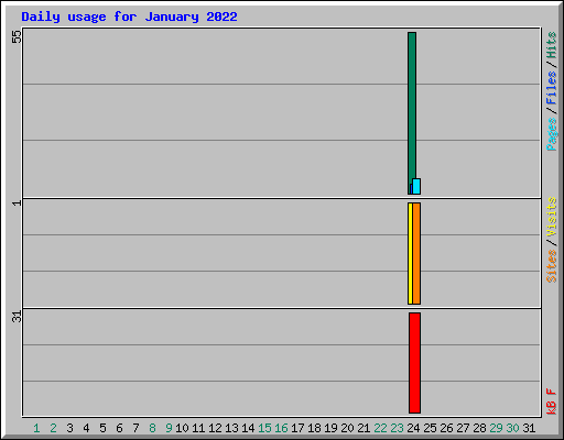 Daily usage for January 2022